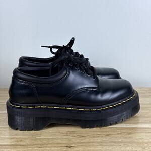 Dr. Martens Shoes Black Leather 8053 Quad Leather Platform Oxfords Ladies Size 8
